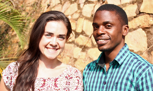 Global Health Corps Fellows Meredith Hutchins and Ivan Mwase